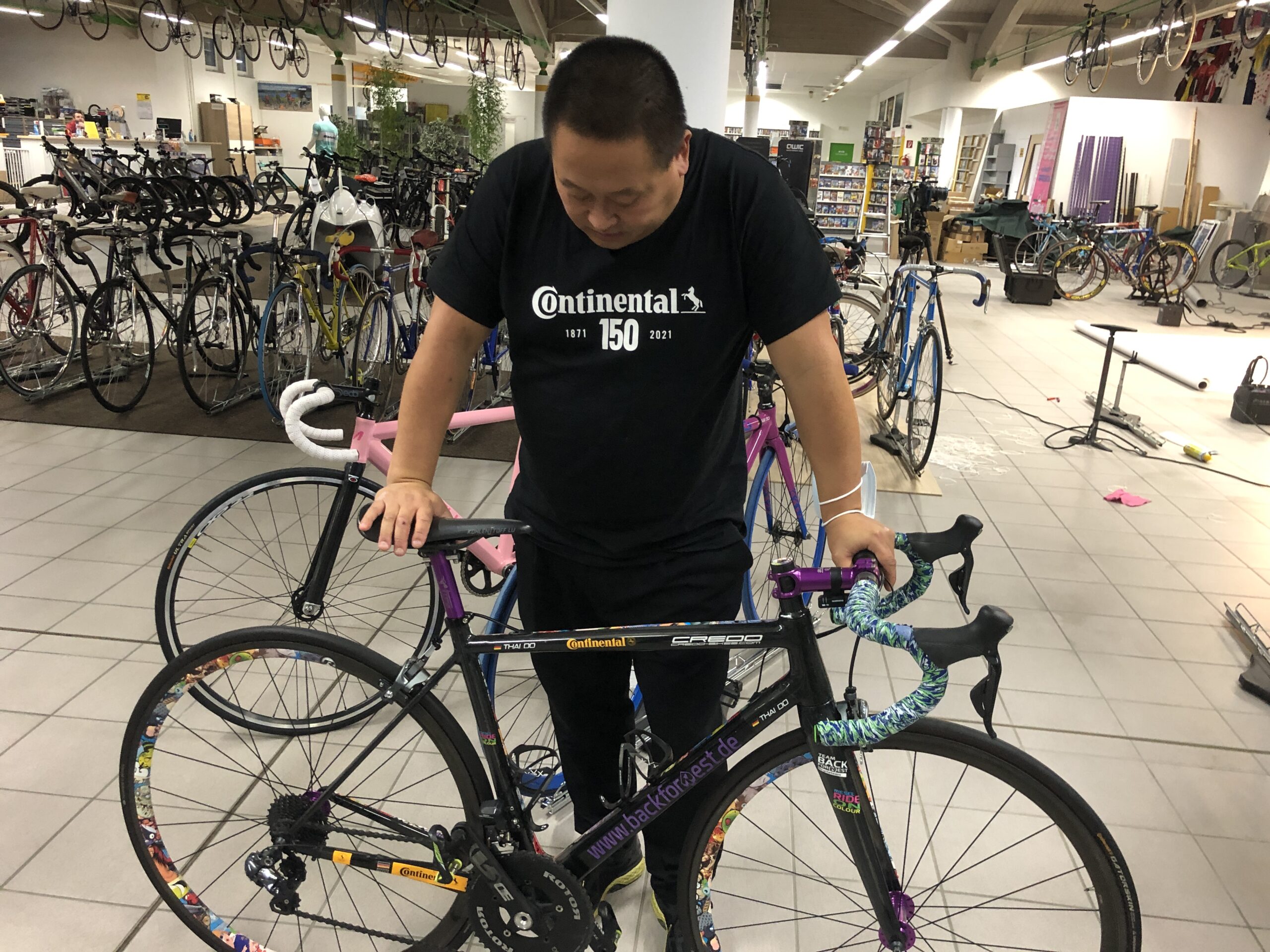 Thai Do - Fahrradmuseum Hüttlingen - 1948er Bianchi mit 1. Campagnolo-Schaltung